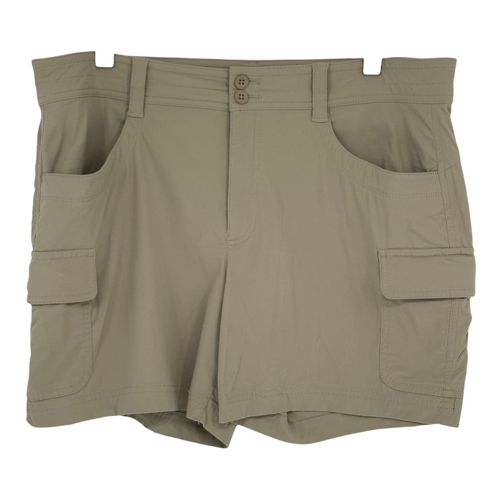Eddie Bauer Cargo Shorts Tan Hiking Utility Stretch Size 16